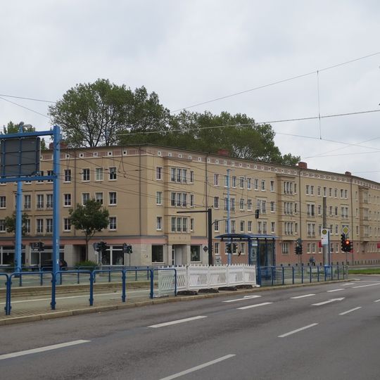 Wohnhauszeile eines Wohngebietes Annaberger Straße 3, 5, 7, 9