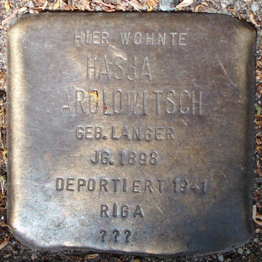 Stolperstein en memoria de Hasja Arolowitsch