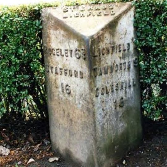 Milepost, near Stafford Road Garage, Stafford Road