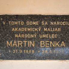 Rodný dom M. Benku, tabuľa pamätná