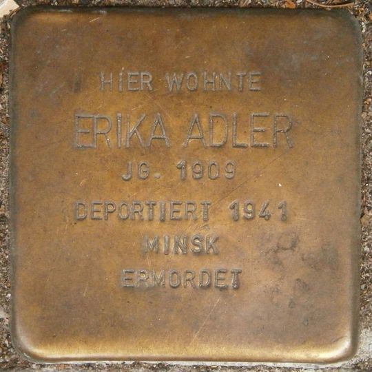 Stolperstein dedicated to Erika Adler