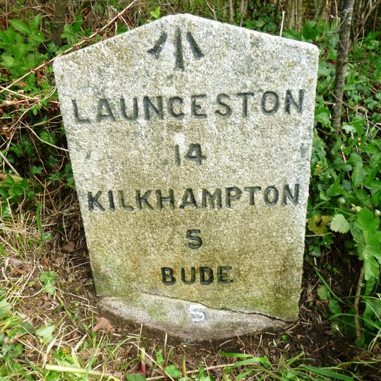 Milestone, S of Red Post, beside Bude Canal
