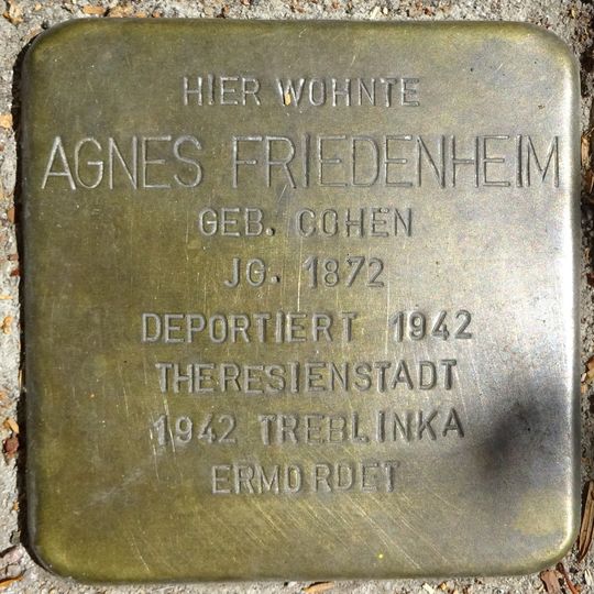 Stolperstein en memoria de Agnes Friedenheim