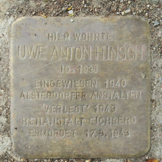 Stolperstein en memoria de Uwe Anton Hinsch