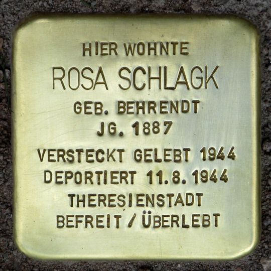 Stolperstein en memoria de Rosa Schlagk