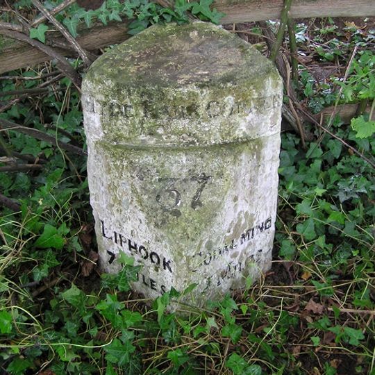 Milestone, Bedford Farm, 50m from lay-by