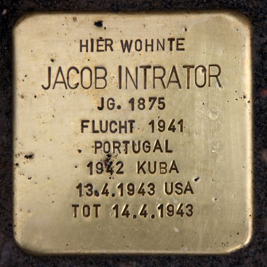 Stolperstein dedicated to Jacob Intrator