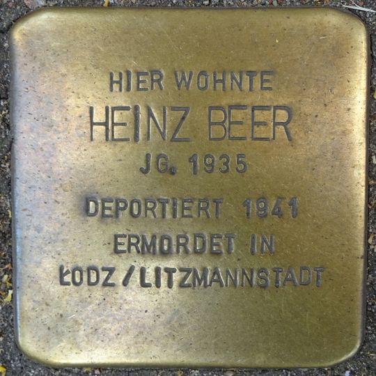 Stolperstein dedicated to Heinz Beer