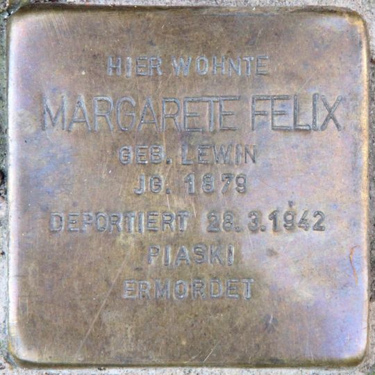 Stolperstein en memoria de Margarete Felix