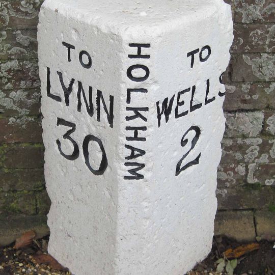Milestone, 90yds W of entrance to Park House
