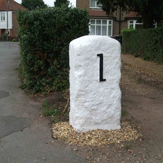 Milestone, Wootton Road, by No. 203 , 5yds N of Gaywood River