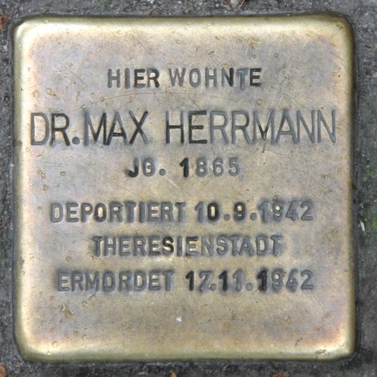 Stolperstein dedicated to Max Herrmann