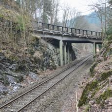 Bridge of road II/288 over railway line in Spálov