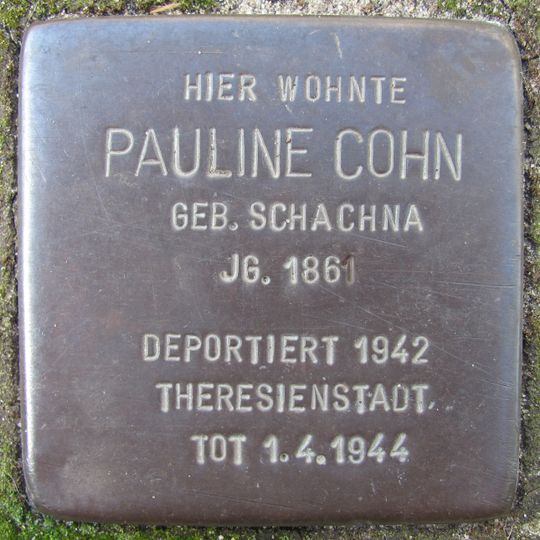 Stolperstein en memoria de Pauline Cohn