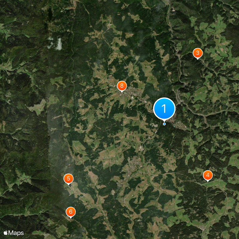 Triberg Waterfalls Mappa