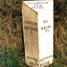 Milepost, SE of Enville village