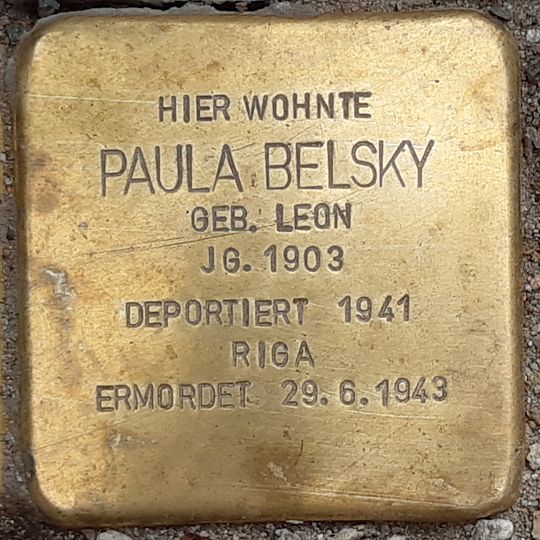 Stolperstein dedicated to Paula Belsky
