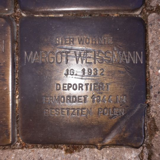 Stolperstein en memoria de Margot Weissmann
