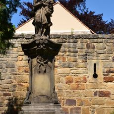 Statue of Saint John of Nepomuk at Mírové náměstí in Budyně nad Ohří