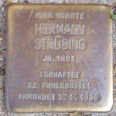 Stolperstein dedicated to Hermann Strübing