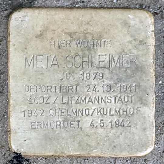 Stolperstein en memoria de Meta Schleimer