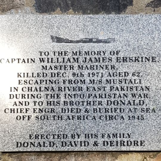 Commemorative plaque to Captain William James Erskine