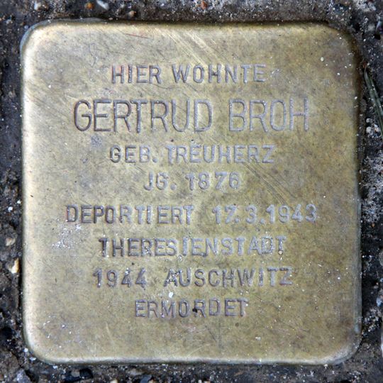 Stolperstein dedicated to Gertrud Broh