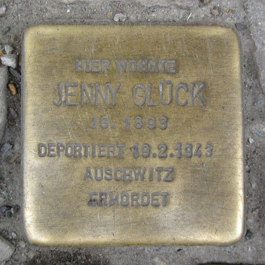 Stolperstein dedicated to Jenny Glück