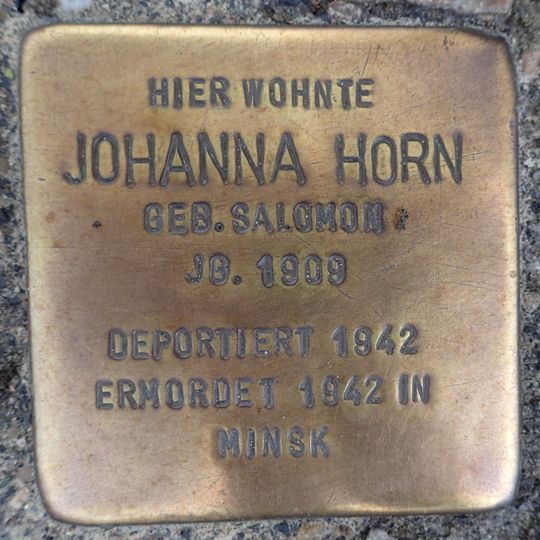 Stolperstein en memoria de Johanna Horn