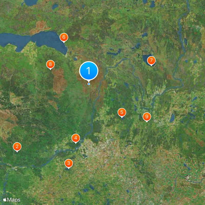 Area codes 587, 825, and 368 Map