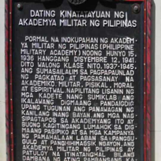 Former Site of Philippine Military Academy historical marker