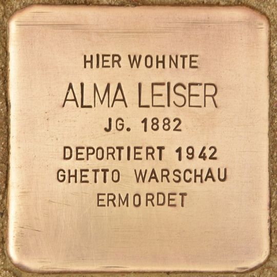 Stolperstein à la mémoire d’Alma Leiser