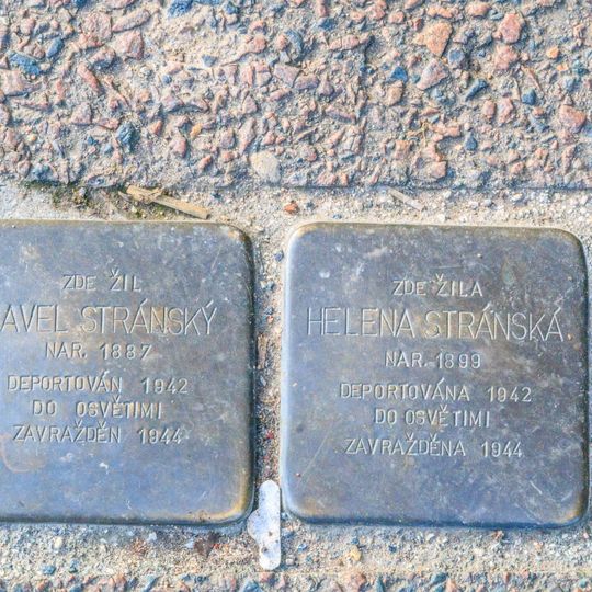 Stolperstein dedicated to Pavel Stránský