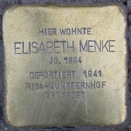 Stolperstein en memoria de Elisabeth Menke