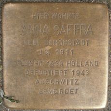 Stolperstein dedicated to Anna Saffra