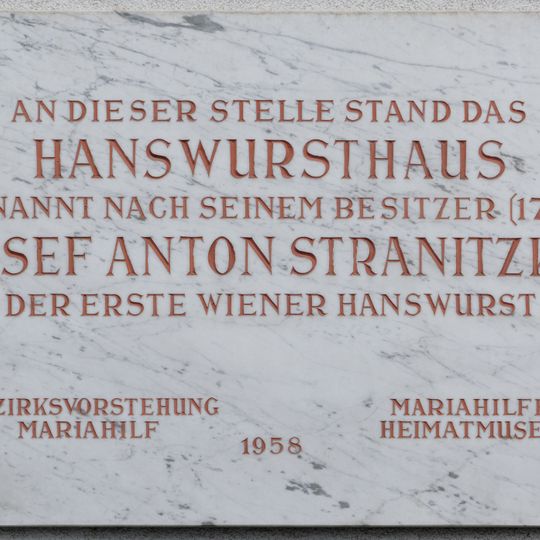 Gedenktafel für Josef Anton Stranitzky