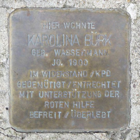 Stolperstein à la mémoire de Karolina Bürk