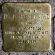 Stolperstein dedicated to Dr. Ernst Behrend