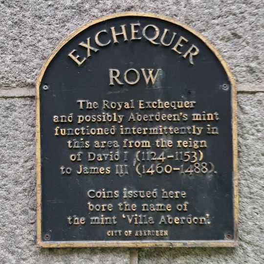 Commemorative plaque to Exchequer Row, Aberdeen