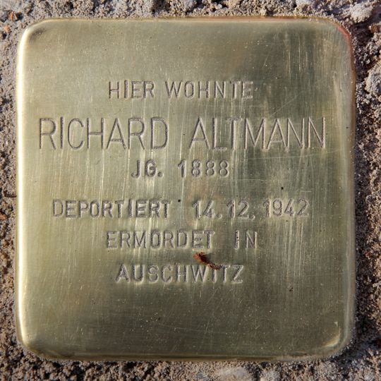 Stolperstein dedicated to Richard Altmann