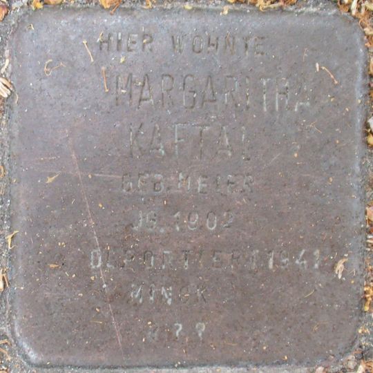 Stolperstein dedicated to Margaritha Kaftal