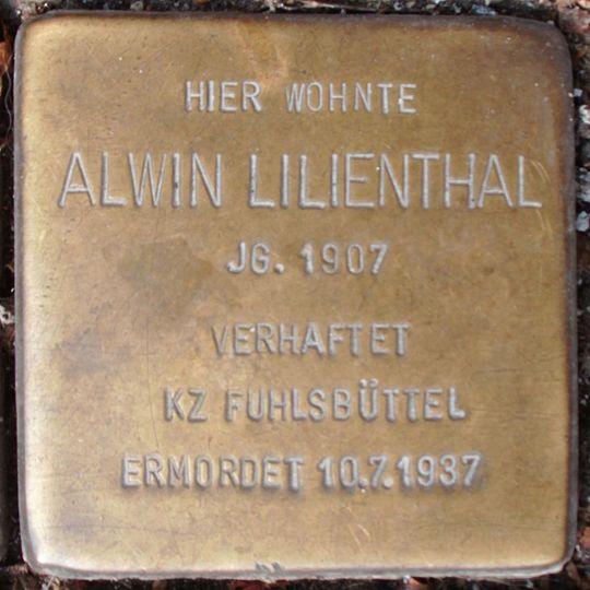 Stolperstein à la mémoire d’Alwin Lilienthal