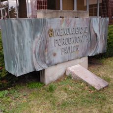 Sign of the Gynaecology pavilion in Bulovka Hospital