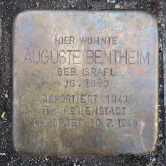 Stolperstein dedicated to Auguste Bentheim
