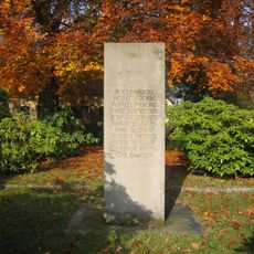 Second world war victims memorial stele at cemetery Ruhland