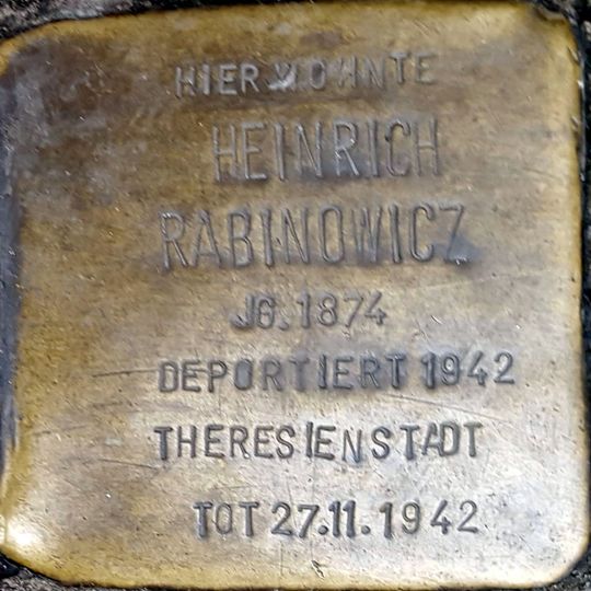 Stolperstein dedicated to Heinrich Rabinowicz