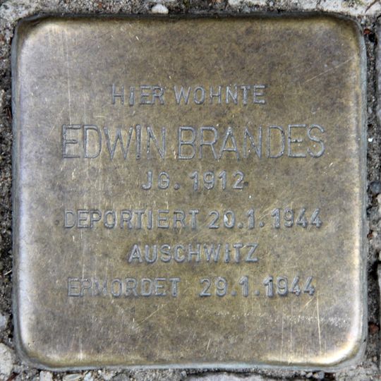 Stolperstein dedicated to Edwin Brandes