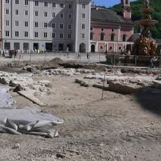 Area of prospective archaeological finds in the old town of Salzburg, west of Salzach river
