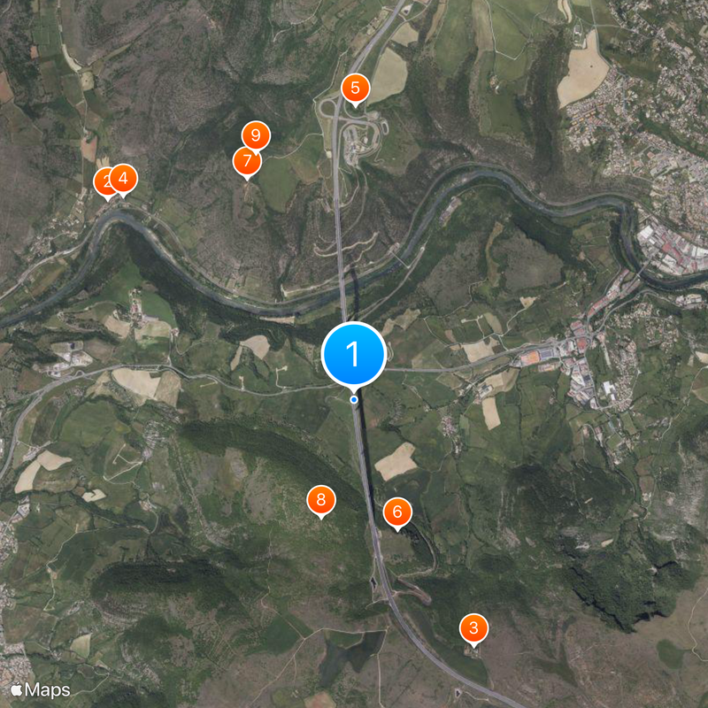 Viaduto de Millau Mapa