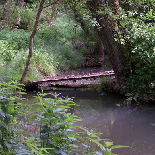 Lávka přes Pitkovický potok v Kuří proti Skalní ulici